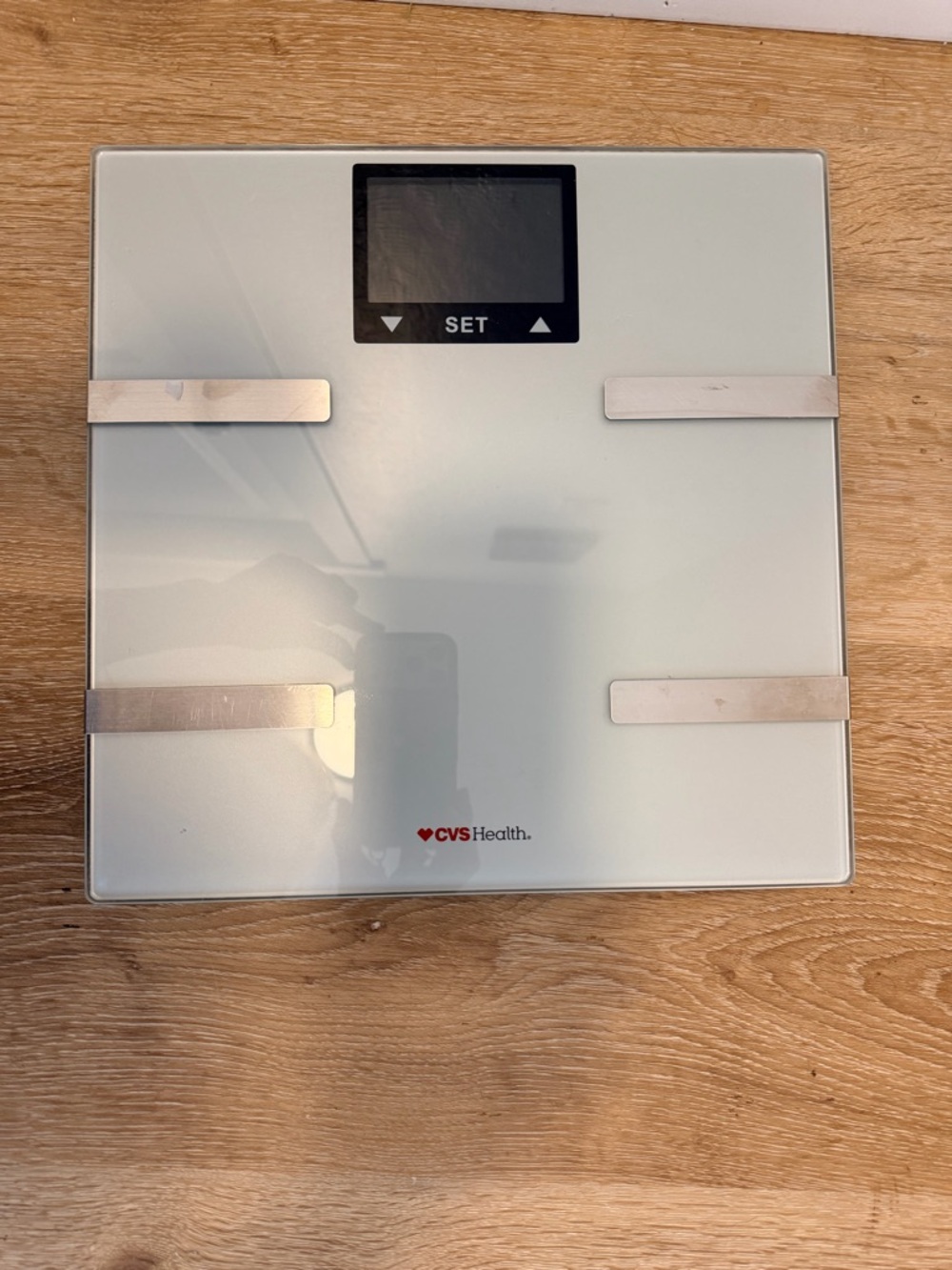 CVS Health White Glass Digital Body Scale
